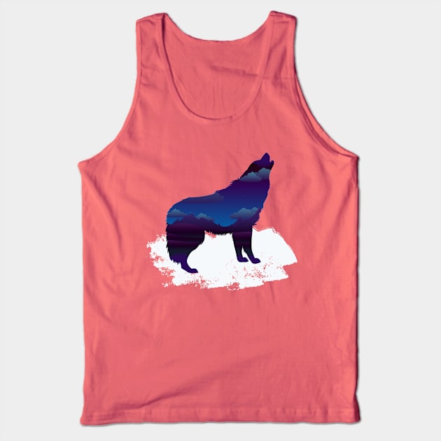 Wild Wolf Howling Tank Top by outrigger